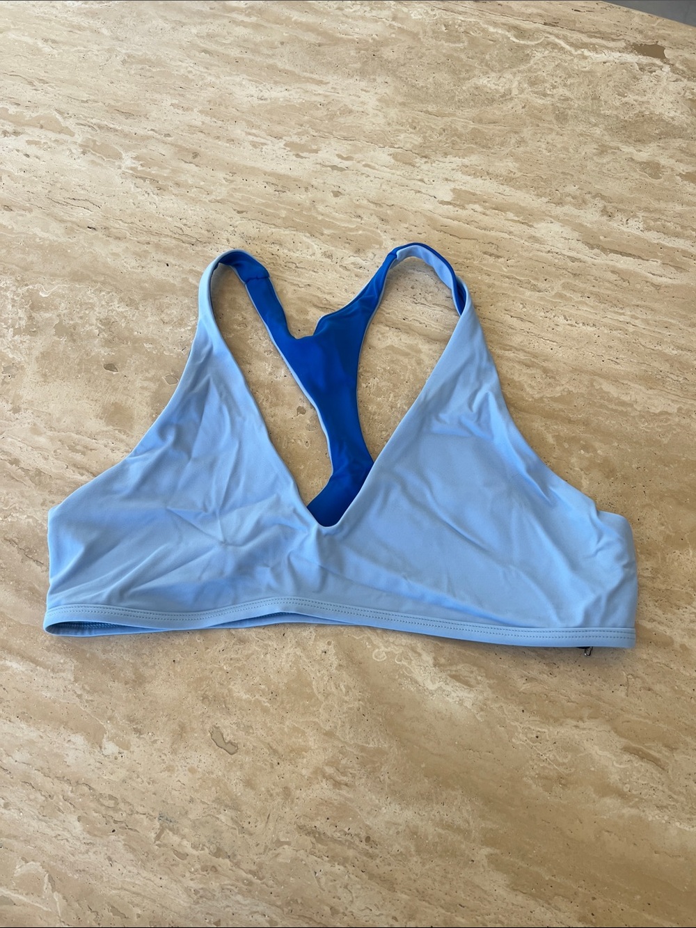 Jolyn Clothing Powder Blue Bikini Top with Royal Blue Racerback